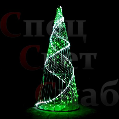 Светодиодная ель "Спираль" 3 м Зеленая