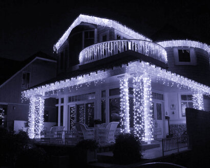 Светодиодная гирлянда бахрома Белая 30 x 0,6м IP65