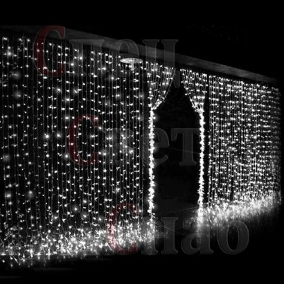Световой Занавес "Дождь" Белый  2 х 6 м 