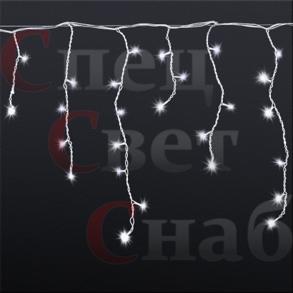 Уличная бахрома ЭКОНОМ 12 м белая светлый шнур