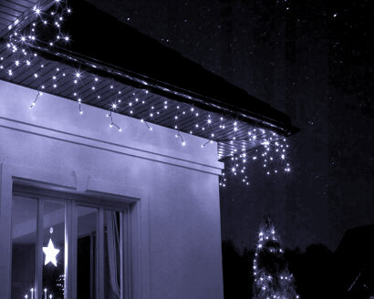 Светодиодная гирлянда бахрома Белая 12 x 0,6м IP65